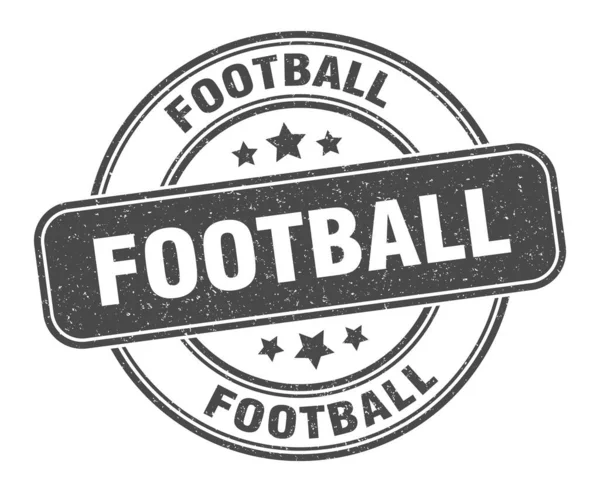 Ποδοσφαιρική Σφραγίδα Ποδοσφαιρική Ετικέτα Στρογγυλό Σημείο Grunge — Διανυσματικό Αρχείο