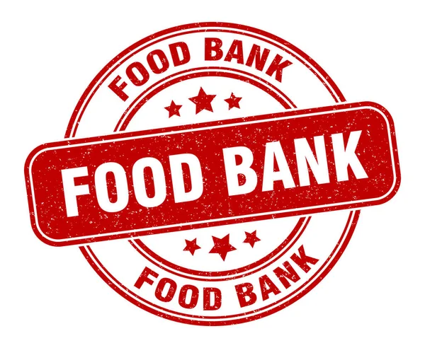 Талоны Продовольственный Банк Этикетка Пищевого Банка Круглый Гранж Знак — стоковый вектор