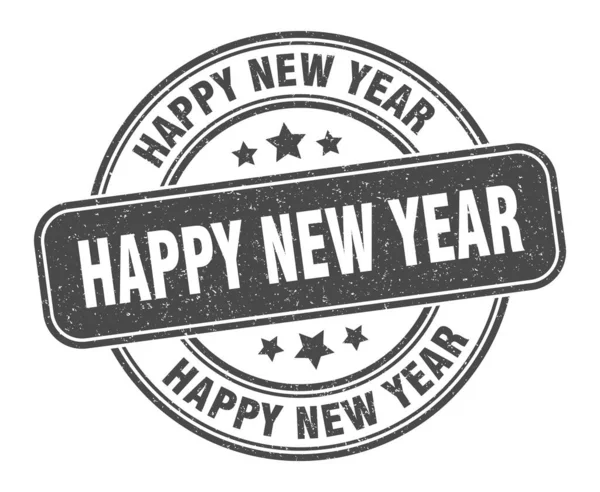 Szczęśliwego Nowego Roku Szczęśliwego Nowego Roku Okrągły Znak Grunge — Wektor stockowy