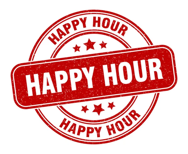 Happy Hour Stamp Happy Hour Label Grunge Sign — Stock Vector