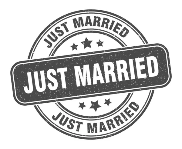 Sadece Evlilik Damgası Sadece Evlilik Etiketi Yuvarlak Grunge Işareti — Stok Vektör