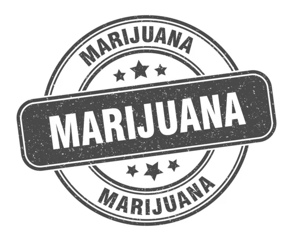 Timbre Marijuana Étiquette Marijuana Signe Rond Grunge — Image vectorielle