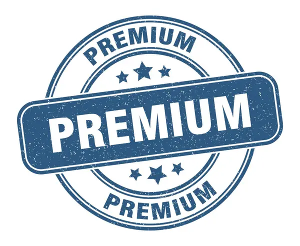 Timbre Premium Label Premium Signe Rond Grunge — Image vectorielle