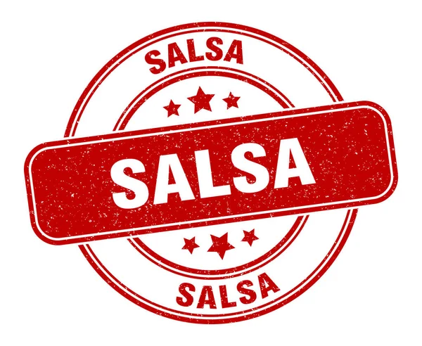 Een Salsa Stempel Salsa Label Ronde Grunge Teken — Stockvector