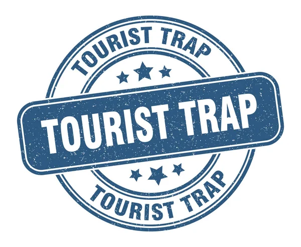 観光トラップスタンプ 観光トラップラベル ラウンドグランジサイン — ストックベクタ