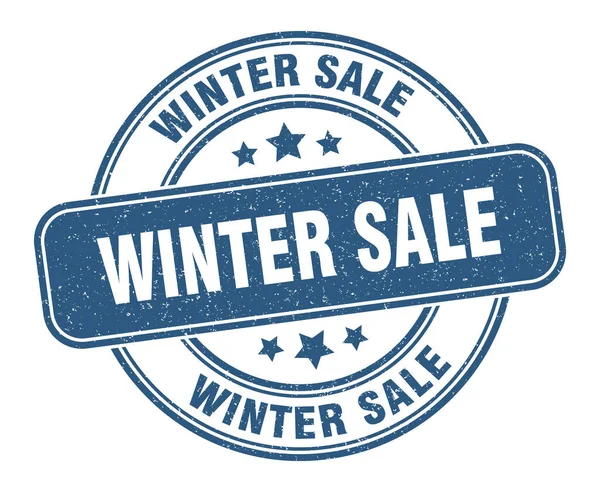 冬のセールスタンプ 冬の販売ラベル ラウンドグランジサイン — ストックベクタ