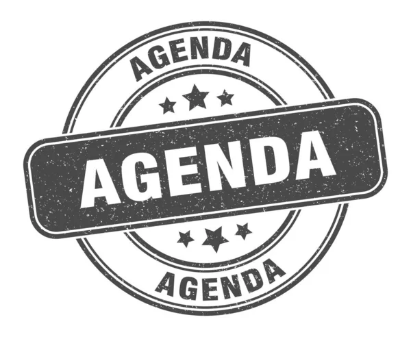 Agenda Stempel Agendapunt Ronde Grunge Teken — Stockvector