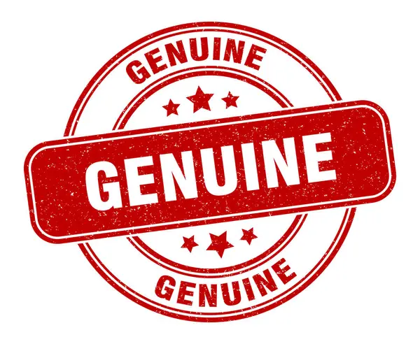 Sello Genuino Etiqueta Genuina Signo Grunge Redondo — Vector de stock