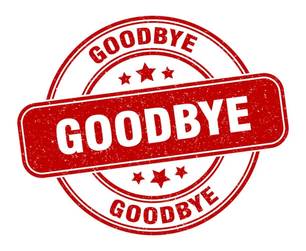 Revoir Timbre Adieu Étiquette Signe Rond Grunge — Image vectorielle
