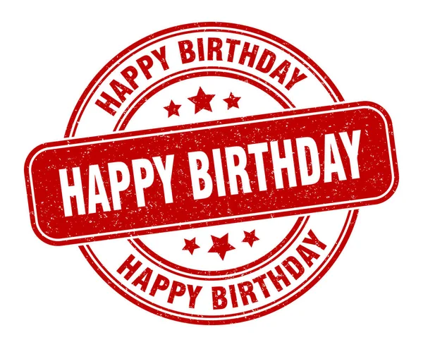 Szczęśliwego Urodzinowego Znaczka Wszystkiego Najlepszego Okrągły Znak Grunge — Wektor stockowy
