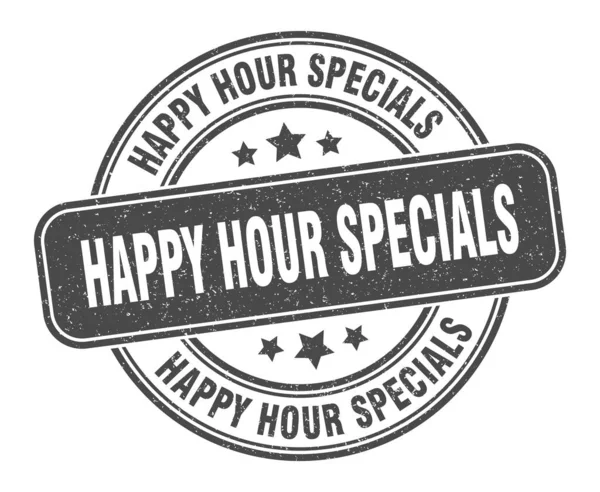 Timbre Spécial Happy Hour Étiquette Spéciale Happy Hour Signe Rond — Image vectorielle