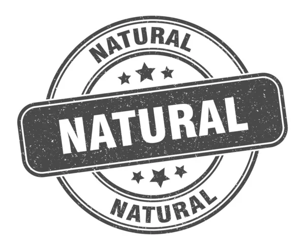 Timbre Naturel Étiquette Naturelle Signe Rond Grunge — Image vectorielle