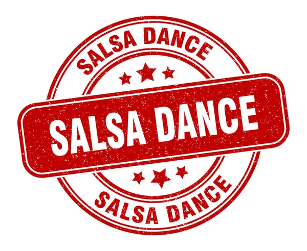 Timbro Della Salsa Etichetta Salsa Dance Segno Grunge Rotondo — Vettoriale Stock