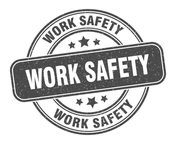 Work Safety Stamp Work Safety Label Grunge Sign — Stock Vector