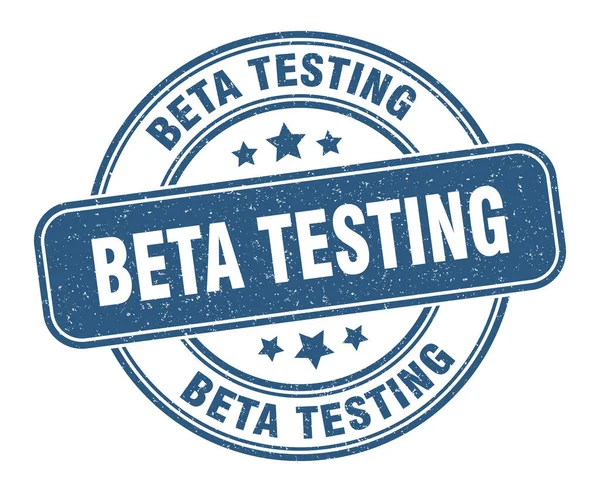 Beta Test Pulu Beta Test Etiketi Yuvarlak Grunge Işareti — Stok Vektör