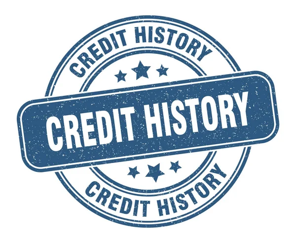 Carimbo Histórico Crédito Etiqueta Histórico Crédito Sinal Grunge Redondo — Vetor de Stock