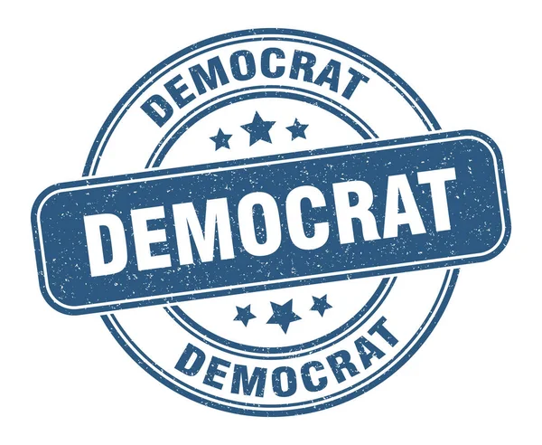 Demokratické Razítko Demokratická Značka Kulatá Značka Grunge — Stockový vektor
