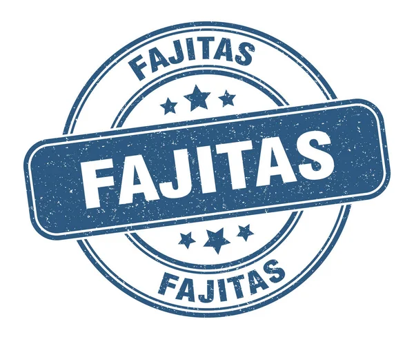 Stempel Fajitas Fajitas Label Tanda Grunge Bulat - Stok Vektor