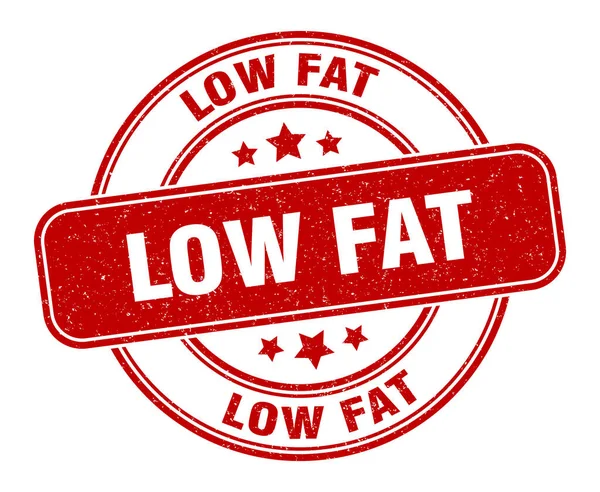 低脂肪スタンプ 低脂肪のラベル ラウンドグランジサイン — ストックベクタ