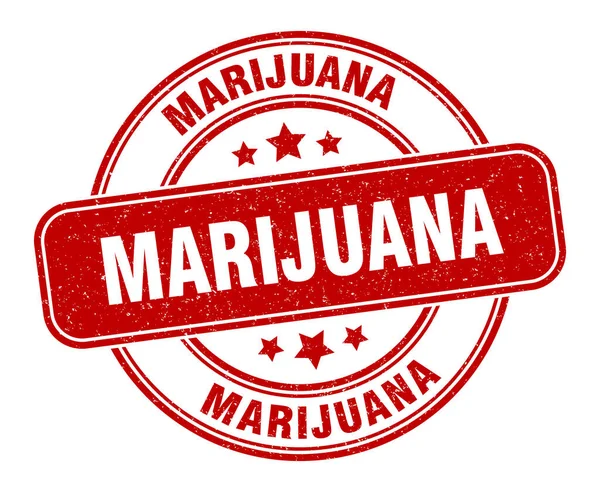 Znaczek Marihuany Wytwórnia Marihuany Okrągły Znak Grunge — Wektor stockowy