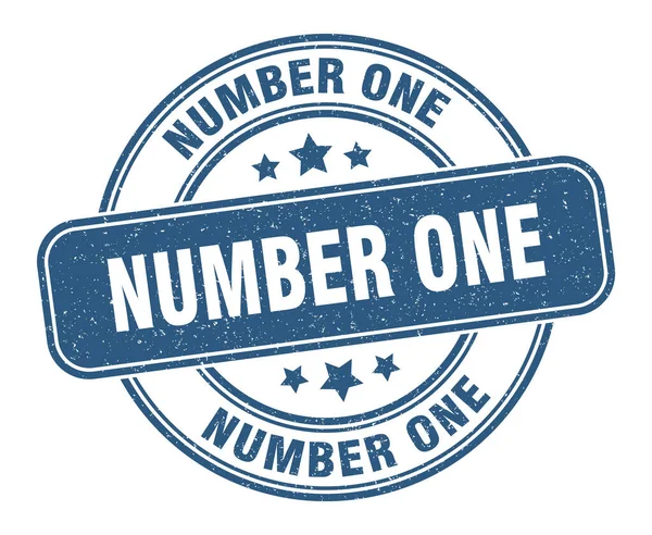 Νούμερο Ένα Γραμματόσημο Νούμερο Ένα Ετικέτα Στρογγυλό Σημείο Grunge — Διανυσματικό Αρχείο
