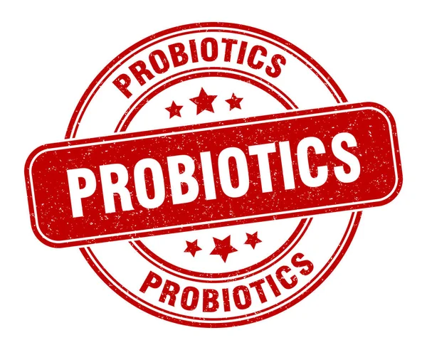 Probiotické Razítko Etiketa Probiotik Kulatá Značka Grunge — Stockový vektor