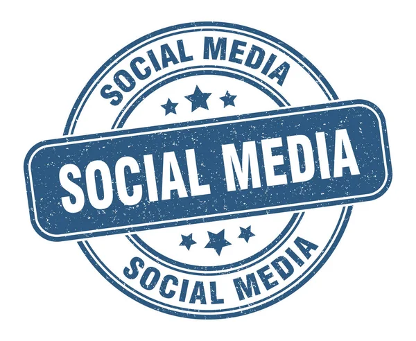 Sosyal Medya Damgası Sosyal Medya Etiketi Yuvarlak Grunge Işareti — Stok Vektör