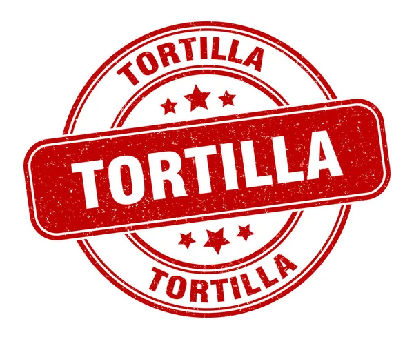 Tortilla Stempel Tortilla Etikett Rundes Grunge Zeichen — Stockvektor
