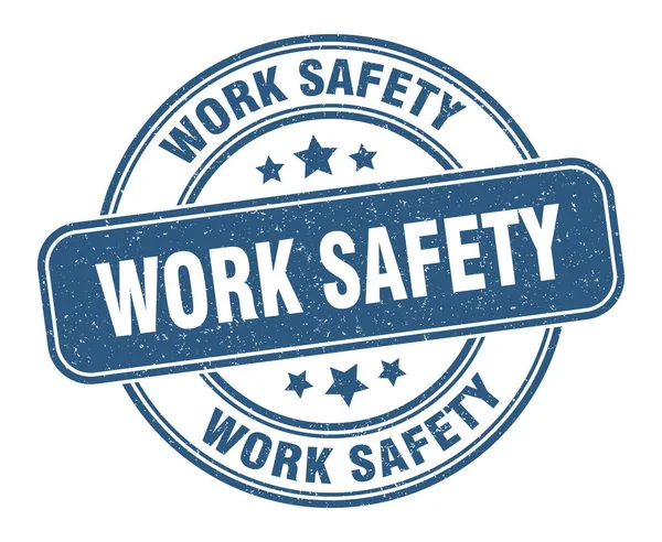 Selo Segurança Trabalho Etiqueta Segurança Trabalho Sinal Grunge Redondo —  Vetores de Stock