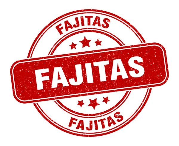 Stempel Fajitas Fajitas Label Tanda Grunge Bulat - Stok Vektor