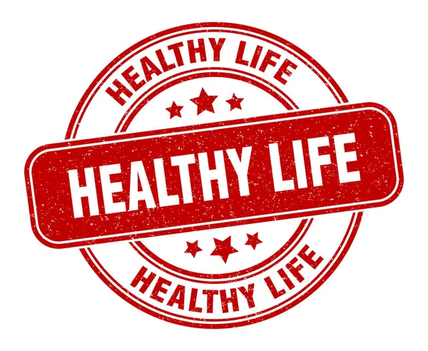 Sağlıklı Yaşam Damgası Sağlıklı Hayat Etiketi Yuvarlak Grunge Işareti — Stok Vektör