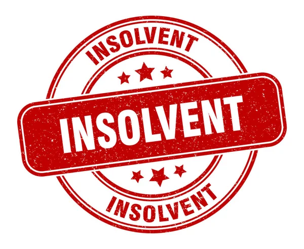 Insolvent Stamp Insolvent Label Grunge Sign — Stock Vector