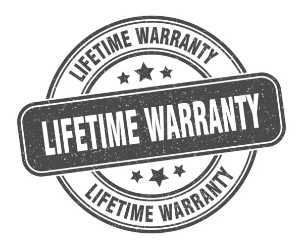 Lifetime Warranty Stamp Lifetime Warranty Label Grunge Sign — Stock Vector