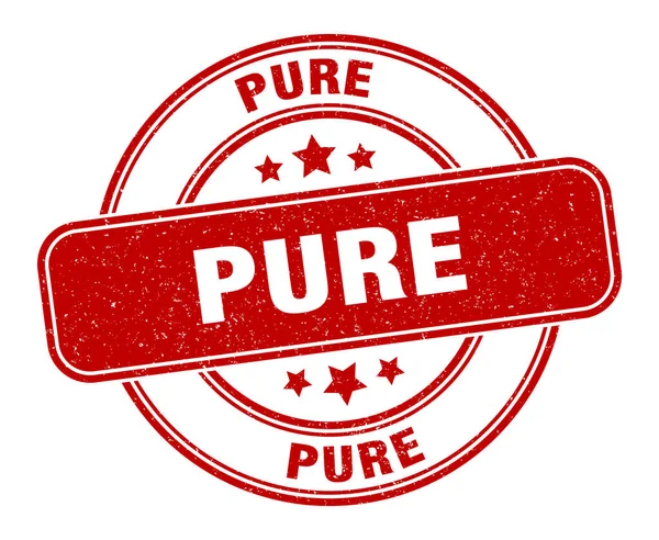 Pur Timbre Pure Étiquette Signe Rond Grunge — Image vectorielle