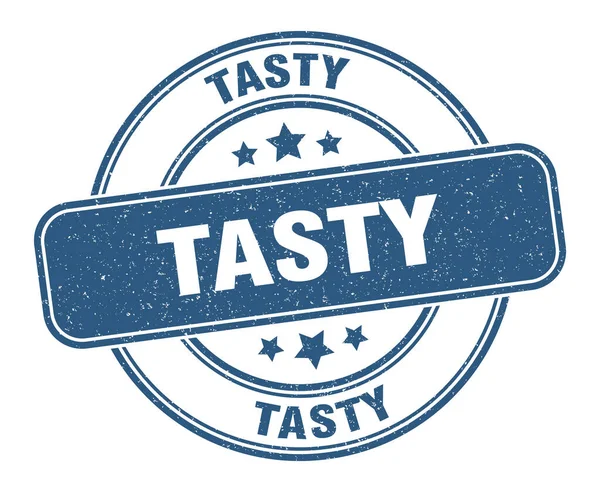 Tasty Stamp Tasty Label Grunge Sign — Stock Vector