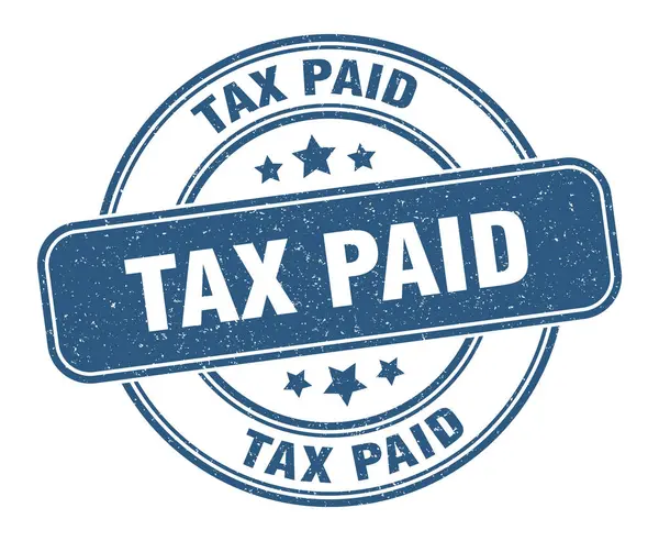 Sello Impuestos Pagados Etiqueta Impuestos Pagados Signo Grunge Redondo — Archivo Imágenes Vectoriales