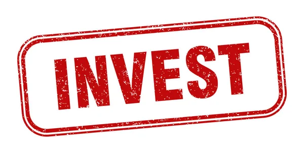 Investere Stempel Investere Firkantet Grunge Tegn Etiket – Stock-vektor