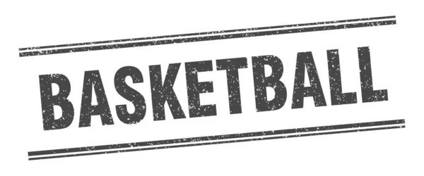 Basketstämpel Basketetikett Fyrkantig Grunge Tecken — Stock vektor