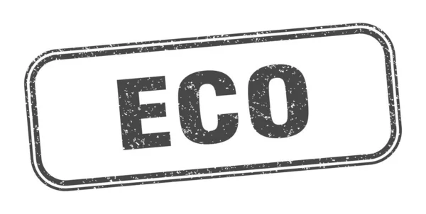 Umweltsiegel Eco Square Grunge Schild Etikett — Stockvektor