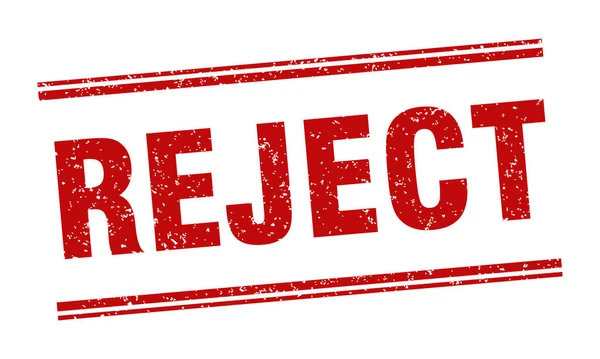 Reject Stamp Reject Label Square Grunge Sign — Stock Vector