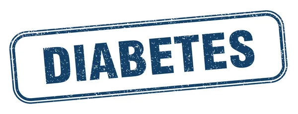 Diabetes Stempel Diabetes Quadrat Grunge Zeichen Etikett — Stockvektor