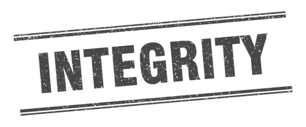 Timbro Integrità Etichetta Integrità Segno Grunge Quadrato — Vettoriale Stock