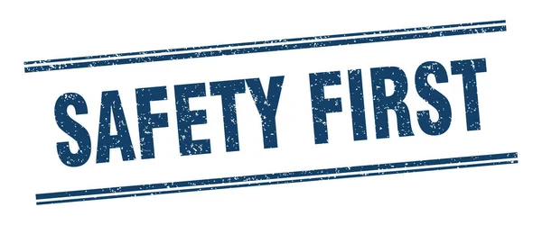 Első Biztonsági Pecsét Első Biztonsági Címke Négyzet Alakú Grunge Jel — Stock Vector