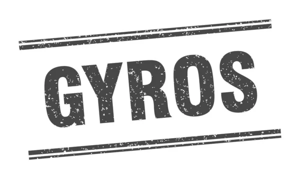 Timbru Gyros Eticheta Gyros Semn Grunge Pătrat — Vector de stoc