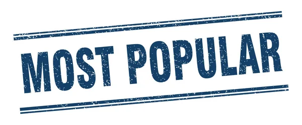 Most Popular Stamp Most Popular Label Square Grunge Sign — Stock Vector