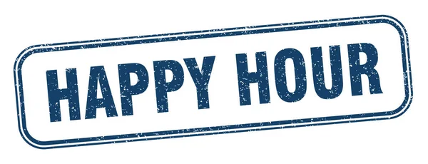 Timbro Dell Happy Hour Happy Hour Segno Grunge Quadrato Etichetta — Vettoriale Stock