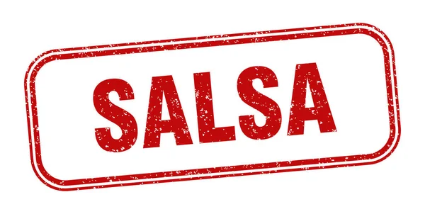 Een Salsa Stempel Salsa Vierkante Grunge Teken Etiket — Stockvector