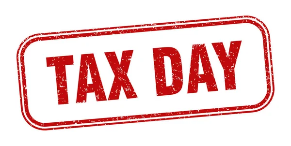 Steuerstempel Tax Day Square Grunge Zeichen Etikett — Stockvektor