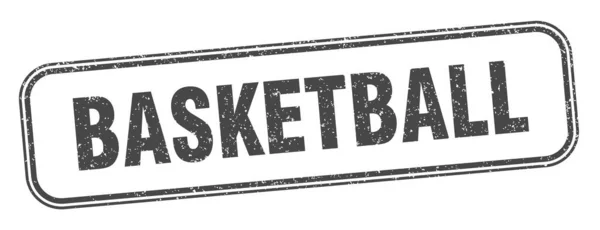 Basketbalové Razítko Basketbalové Čtvercové Grunge Znamení Popisek — Stockový vektor