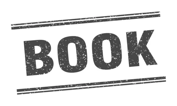 Carimbo Livro Etiqueta Livro Sinal Grunge Quadrado — Vetor de Stock